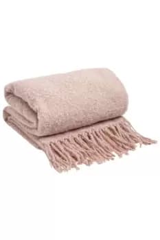 Teased Wool Soft Knit Tassel Fleece Throw Blanket
