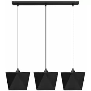Helam Adamant Straight Bar Pendant Ceiling Light Black 65cm