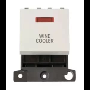 Click Scolmore MiniGrid 20A Double-Pole Switch & Neon Wine Cooler Switch White - MD023PW-WC