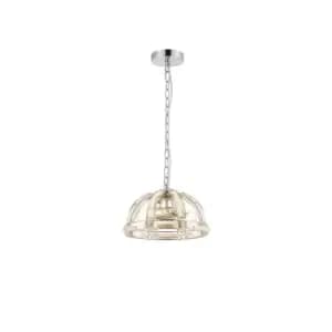Vestal Small Dome Ceiling Pendant, 2 Light E27, Polished Nickel