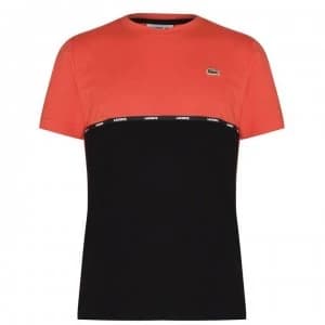Lacoste Tape T Shirt - Orange/Blk 6MX