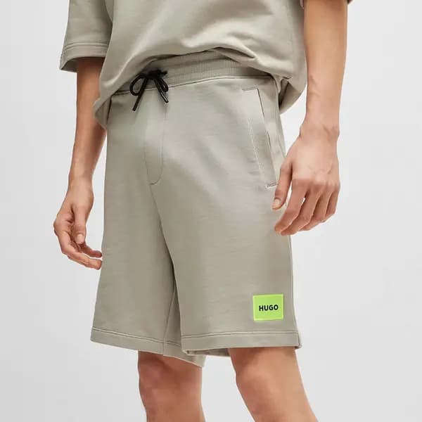 HUGO Diz222 Cotton Shorts - XXL Grey Shorts male 50466196-055 XXL