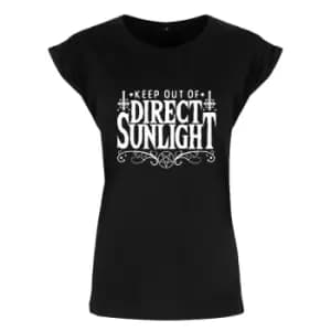 Grindstore Womens/Ladies Keep Out of Direct Sunlight T-Shirt (L) (Black/White)