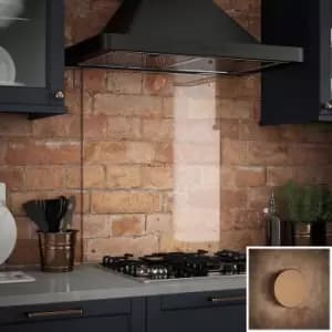 Clear Glass Kitchen Splashback (copper Caps) 600mm X 750mm