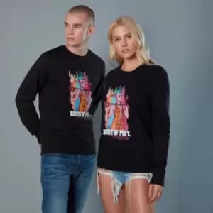 Harley Quinn Acrylic Storke Portrait Unisex Birds of Prey Sweatshirt - Black - L