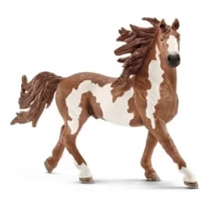 Schleich Farm World Pinto Stallion Toy Figure- Brown/White