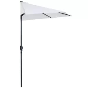 Outsunny 3m Half Round Umbrella Parasol-White