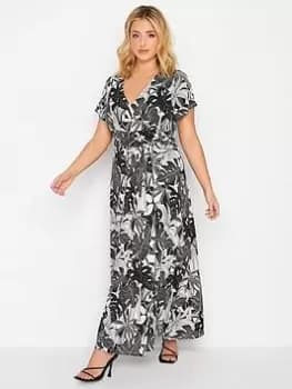 Yours Wrapped Neck Dress With Front Tie Detail - Black, Size 18, Women