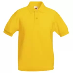 Fruit Of The Loom Childrens/Kids Unisex 65/35 Pique Polo Shirt (Pack of 2) (3-4) (Sunflower)