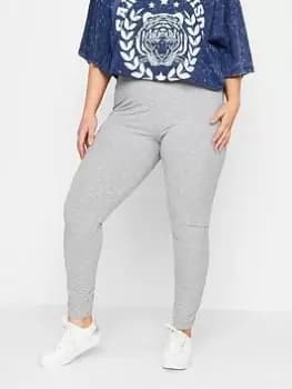 Yours Rib Legging Grey Marl, Grey, Size 16, Women