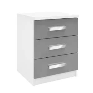 Moritz 3 Drawer Bedside White