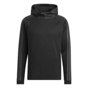 adidas 3 Stripe Hoodie Mens - Black
