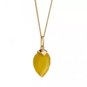November Yellow Gold Plated Birthstone Chalcedony Stone Pendant P4985