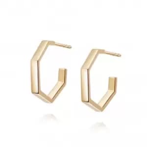 Fern Huggie Hoop 18ct Gold Plate Earrings HUG13_GP