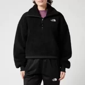 The North Face Womens Platte Sherpa 1/4 Zip - Black - XS