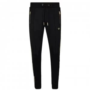 True Religion Stripe Jogging Bottoms - Black/Gold 101