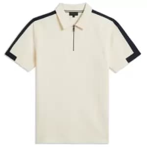 Ted Baker Abloom Zip Polo Shirt Mens - Cream