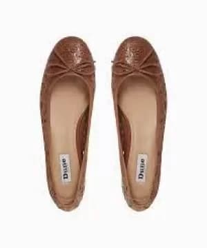 Dune Tan Leather 'Hansen' Ballet Pumps - 3
