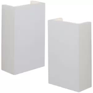 2 PACK LED Twin Wall Light Warm White Primed White (ready to paint) Down Lamp