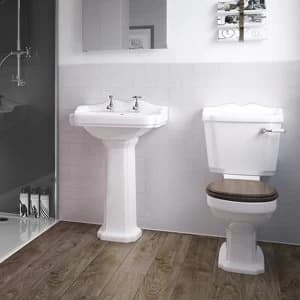 Splashwall Gloss Cream Tile effect 3 sided Shower Panel kit (L)1200mm (W)2420mm (T)3mm