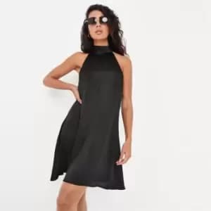 Missguided Neck Swing Mini Textured Satin - Black