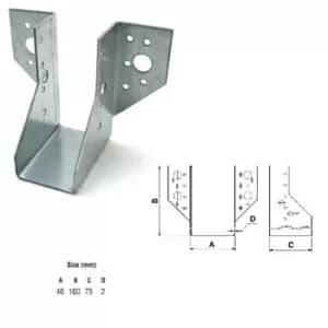 Moderix Jiffy Timber Joist Hangers Decking Lofts Roofing Zinc Packs - Size 46 x