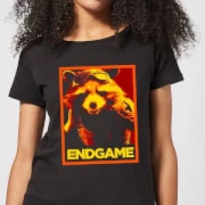Avengers Endgame Rocket Poster Womens T-Shirt - Black