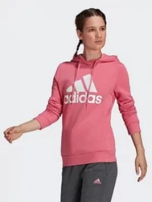 adidas Loungewear Essentials Logo Fleece Hoodie, Gold/White, Size XS, Women