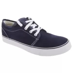 Dek Mens 4 Eye Padded Canvas Deck Shoes (7 UK) (Navy Blue)