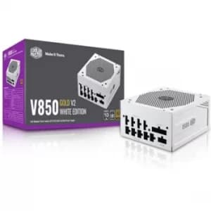 Cooler Master V850 Gold V2 White Edition 850W 135mm Silent FDB Fan 80 PLUS Gold Fully Modular PSU UK Plug