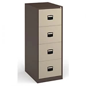 Dams International Filing Cabinet with 4 Lockable Drawers DCF4C 470 x 622 x 1321mm Coffee & Cream