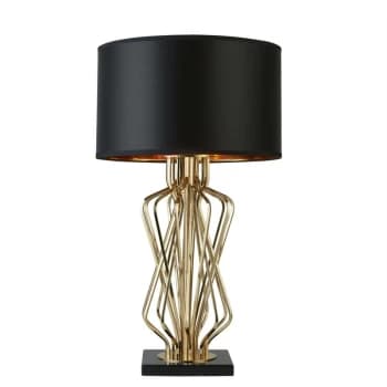 Searchlight Ethan - 1 Light Table Lamp Gold, Black Shade, E27