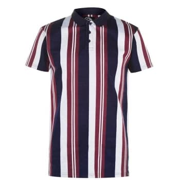 Fabric Polo Shirt - Navy/Burg