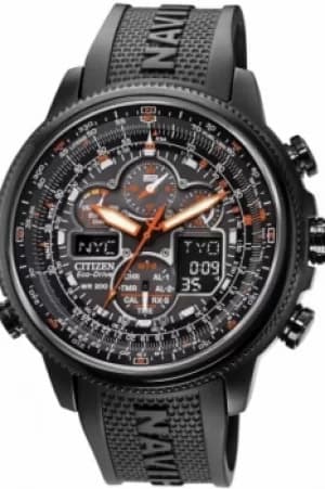 Mens Citizen Navihawk Alarm Chronograph Radio Controlled Eco-Drive Watch JY8035-04E