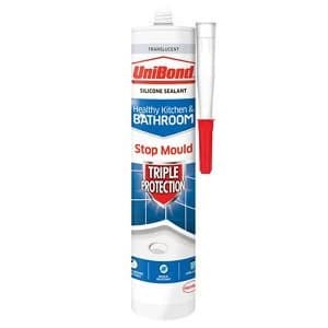 UniBond Triple protection Mould resistant Translucent Kitchen & bathroom Silicone-based Sanitary sealant 300ml