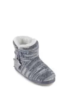 Fluffy Knit Moon & Stars Boot Slippers