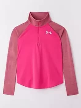 Under Armour Girls Tech Graphic 1/2 Zip, Pink, Size L=11-12 Years, Women