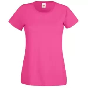 Fruit Of The Loom Ladies/Womens Lady-Fit Valueweight Short Sleeve T-Shirt (XL) (Fuchsia)