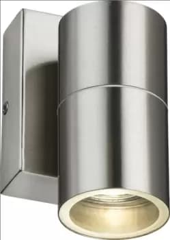 KnightsBridge 230V IP54 GU10 Fixed Single Wall Light with Photocell Sensor - Brushed Chrome