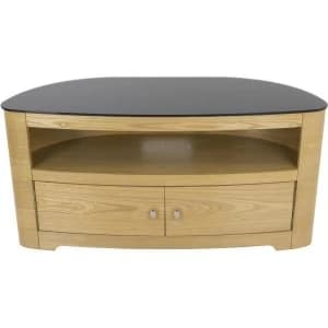 Blenheim Affinity Curved TV Stand 1100 Oak / Black Glass