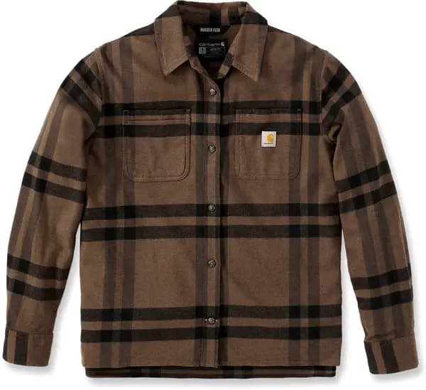 Carhartt Loose Fit Midweight Flannel Ladies Shirt, brown, Size L for Women