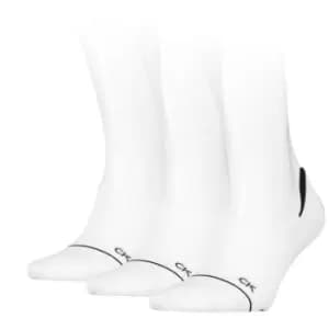 Calvin Klein Klein High Cut 3 Pack Trainer Socks Womens - White