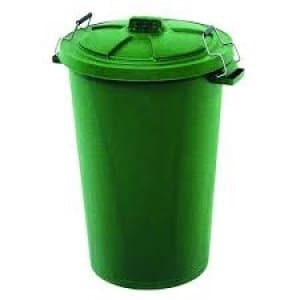 Dustbin with Clip On Lid Green 90L 415697