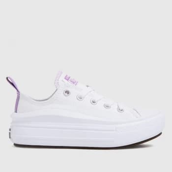 Converse White & Purple Move Colour Pop Trainers Junior
