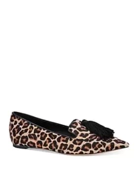 kate spade new york Womens Adore Animal Print Tassel Flats