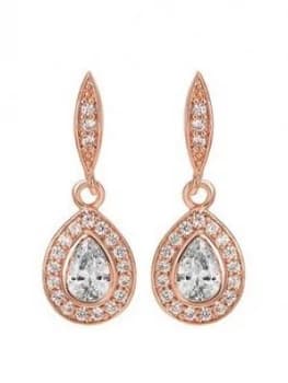 Jon Richard Jon Richard Rose Gold Pave Pear Drop