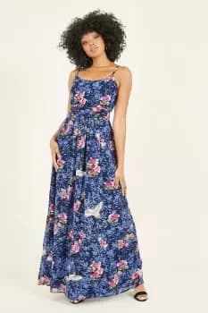 Crane Print 'Ashley' Maxi Dress