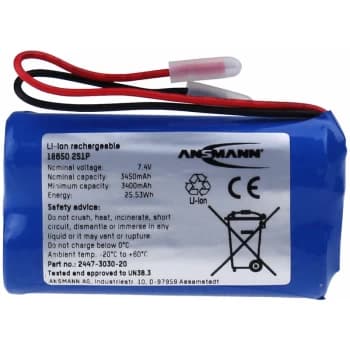 2447-3030-20 Li-Ion Battery Pack 7.4V / 3450mAh with PTC - Ansmann