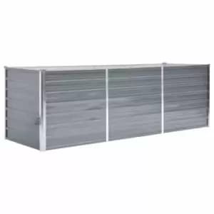 Vidaxl Garden Raised Bed Galvanised Steel 240x80x77cm Grey