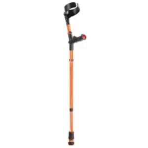 Closed Cuff Comfort Grip Double Adjustable Crutch - Orange (Single Left)